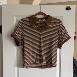 Levi's Brown and White Striped Kids Polo